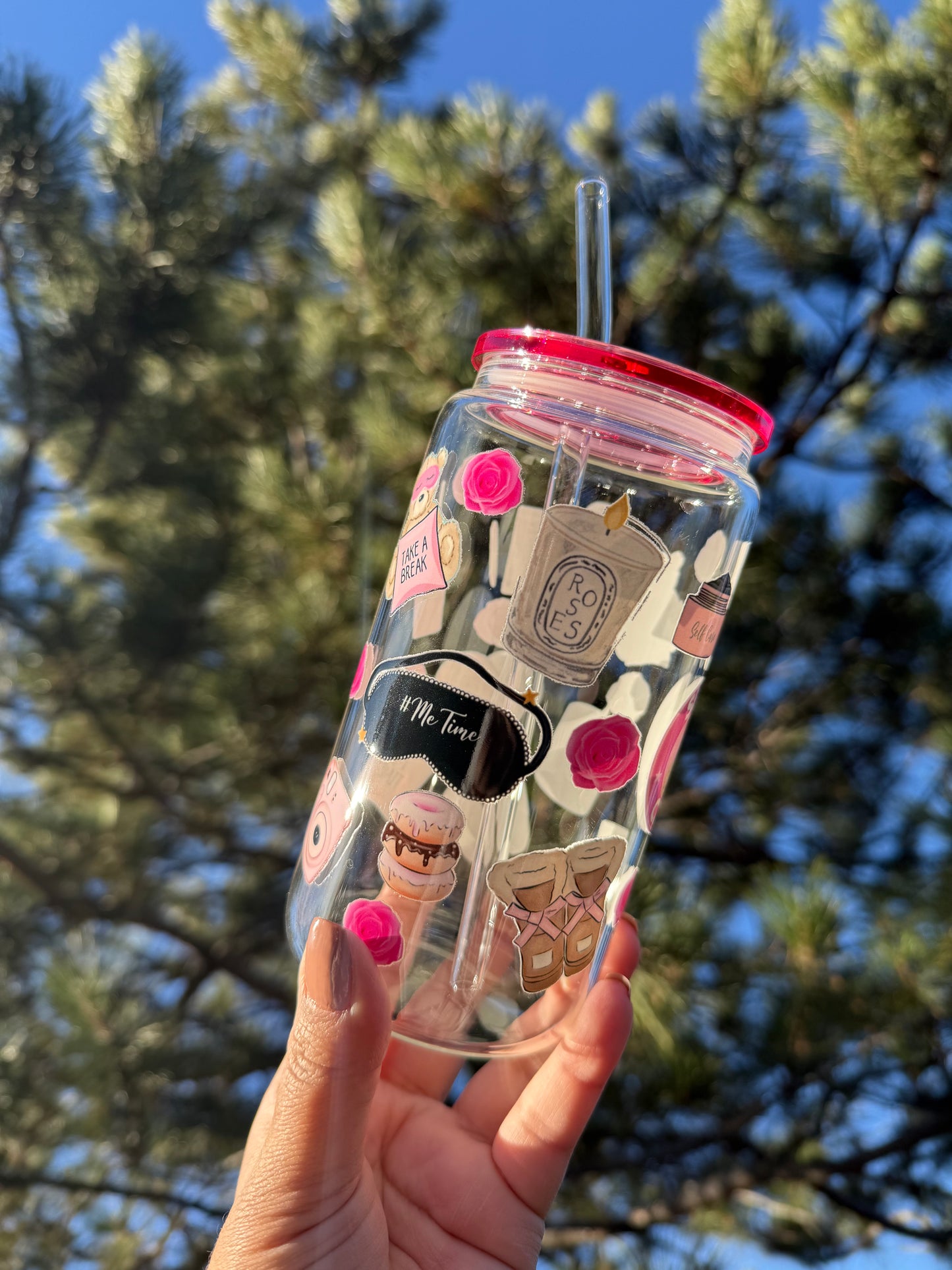 Self care glass cup