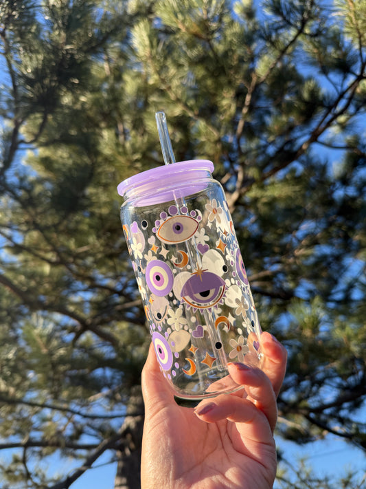 Evil eye glass cup