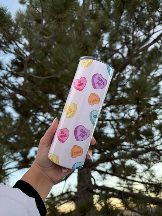 Candy hearts tumbler