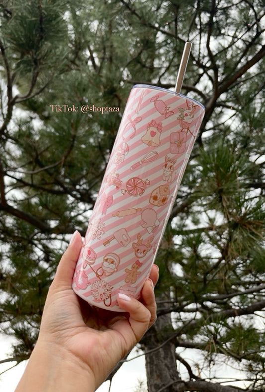 christmas pink tumbler
